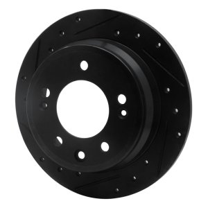 Hyundai Tucson Brake Rotor (1) - Rear Left - R1 Concepts - Drilled & Slotted - Black - `09-`16